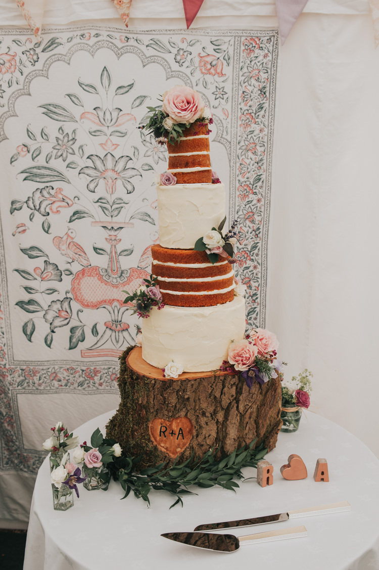 Tall Naked Buttercream Cake Log Stand Layer Sponge Herbs Flowers Home Made Walled Garden Wedding https://www.rosiekelly.co.uk/