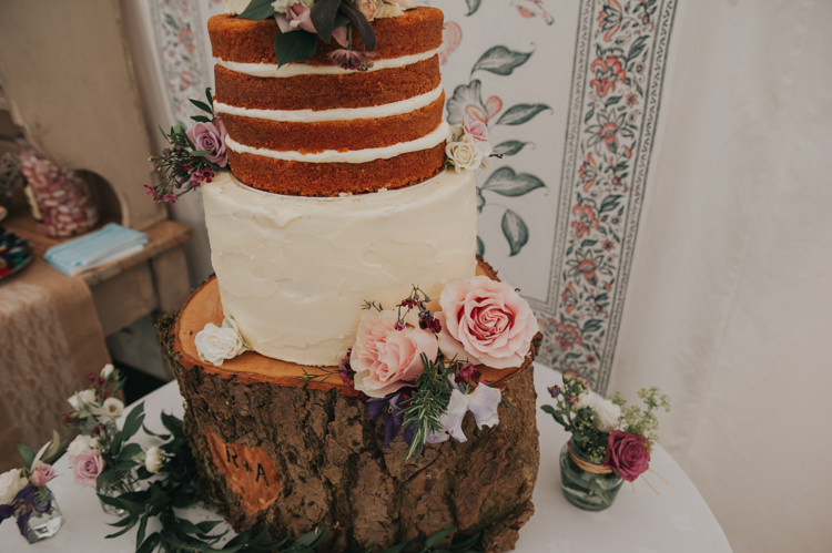 Naked Cake Sponge Buttercream Herbs Flowers Home Made Walled Garden Wedding https://www.rosiekelly.co.uk/