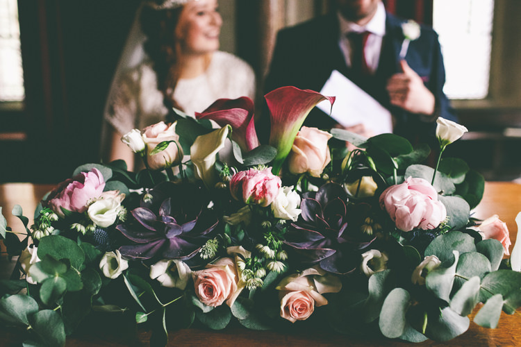 Ceremony Flowers Lily Peony Succulents Magical Industrial City Vintage Wedding http://www.emmaboileau.co.uk/