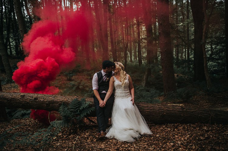 Smoke Bomb Wedding Portraits Images Photographs http://www.kerrydiamondphotography.com/