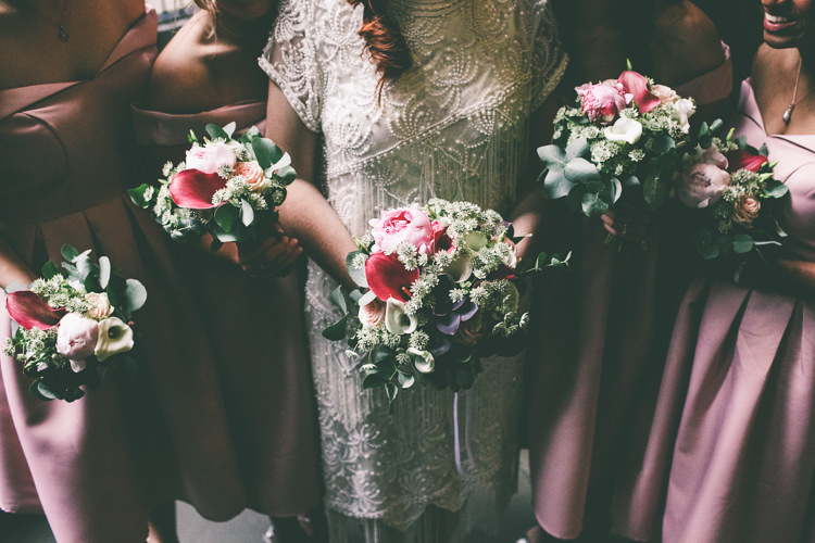 Bouquets Lilies Peonies Bride Bridal Flowers Bridesmaids Magical Industrial City Vintage Wedding http://www.emmaboileau.co.uk/