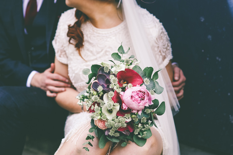 Peony Lily Succulent Bouquet Flowers Bride Bridal Magical Industrial City Vintage Wedding http://www.emmaboileau.co.uk/