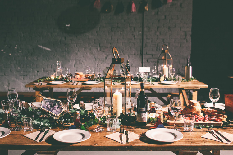 Decor Candles Table Runners Greenery Magical Industrial City Vintage Wedding http://www.emmaboileau.co.uk/