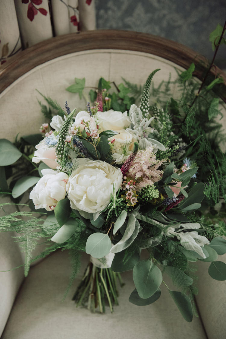Bouquet Greenery Flowers Peony Rose Bride Bridal Enchanting Ancient Forest Wedding http://donnamurrayphotography.com/