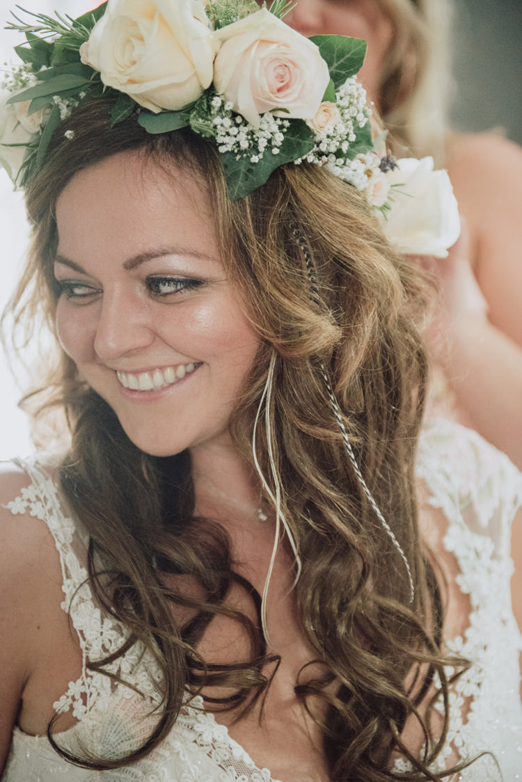 Rose Flower Crown Bride Bridal Hair Plaits Braids Enchanting Ancient Forest Wedding http://donnamurrayphotography.com/