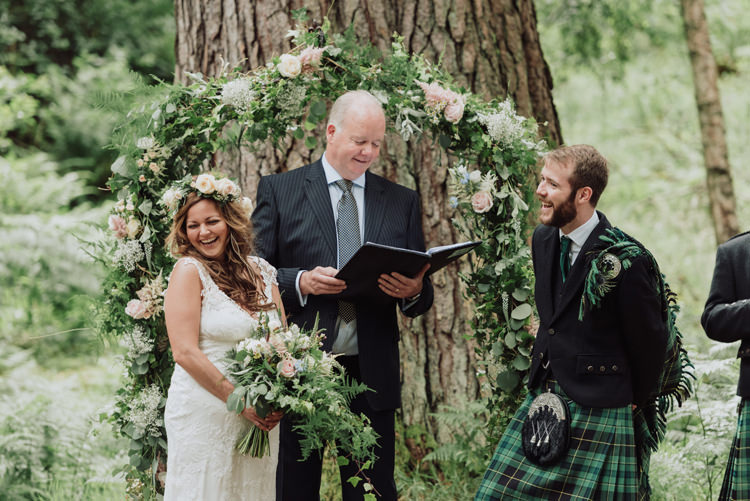 Flower Arch Greenery Foliage Ceremony Backdrop Enchanting Ancient Forest Wedding http://donnamurrayphotography.com/