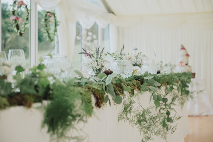 Top Table Greenery Foliage Moss Fern Decor Tablescape Enchanting Ancient Forest Wedding http://donnamurrayphotography.com/
