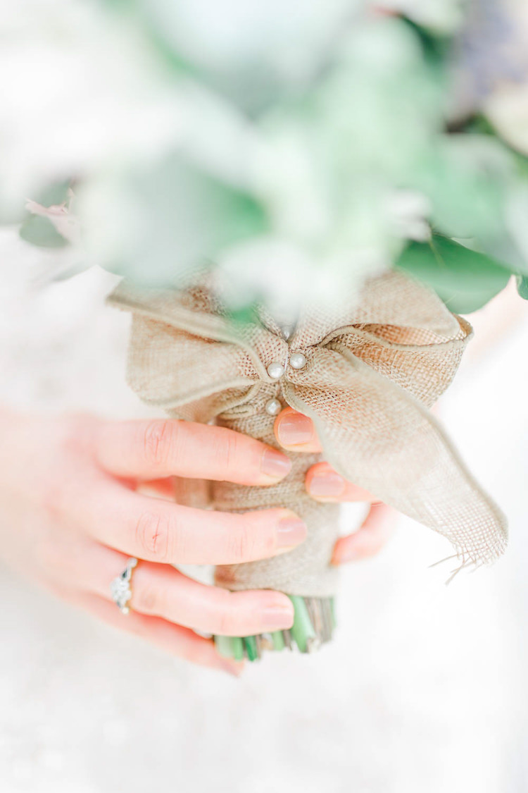 Hessian Pearl Bouquet Wrap Ribbon Romantic Rustic Blush Pink Wedding http://whitestagweddings.com/