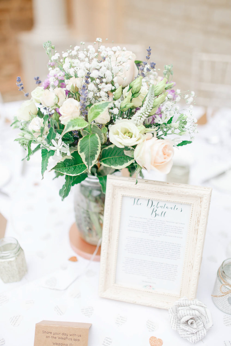 Flowers Centrepiece Decor Table Rose Gypsophila Romantic Rustic Blush Pink Wedding http://whitestagweddings.com/