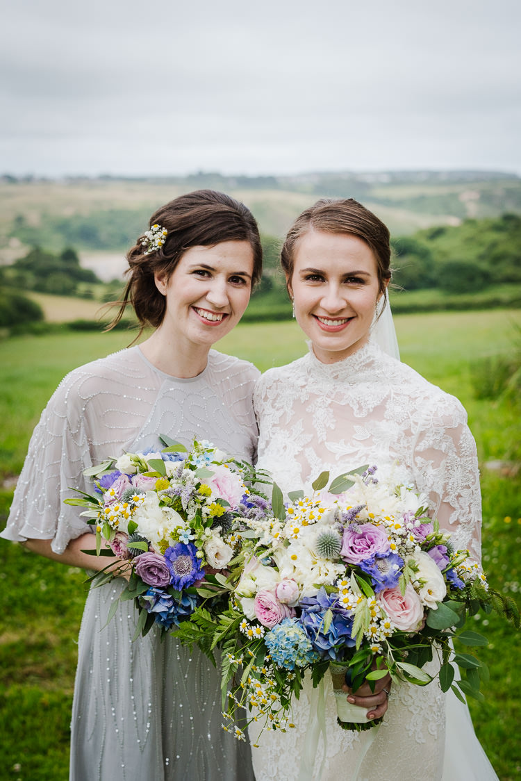 Beaded Sequin Grey Bridesmaid Dresses Sleeves Bouquets Flowers Pastel Boho Funfair Floral Country Wedding https://www.jonnybarratt.com/