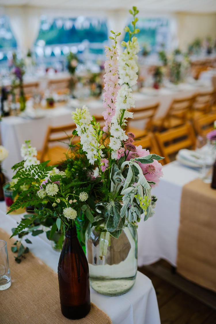 Jar Flowers Tall Pretty Centrepiece Boho Funfair Floral Country Wedding https://www.jonnybarratt.com/