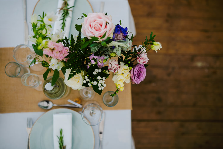 Table Flowers Decor Boho Funfair Floral Country Wedding https://www.jonnybarratt.com/