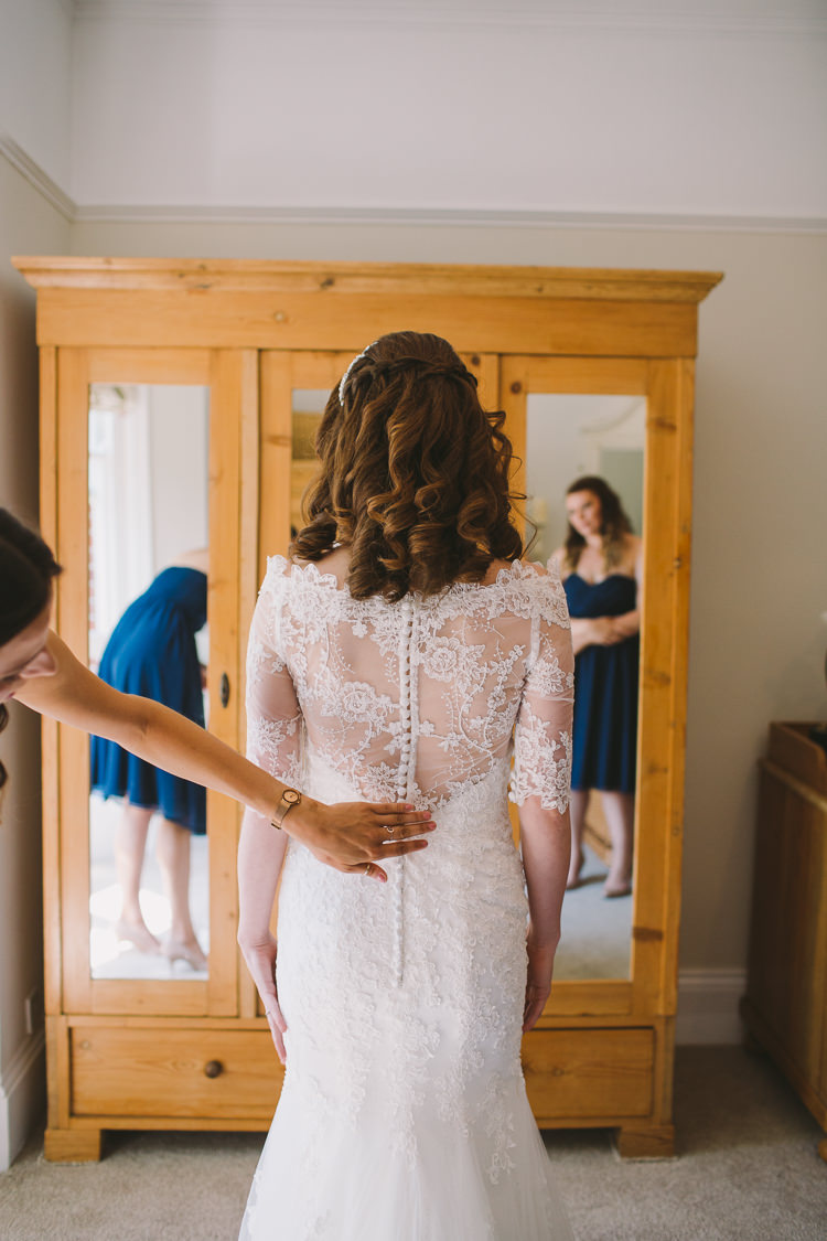 Bride Bridal Low V Back Fishtail Lace Jacket Fairy Lights Vibrant Florals Summer Barn Wedding https://www.oliviajudah.co.uk/