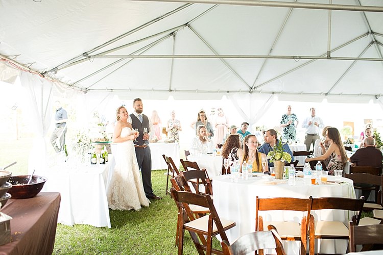 Bride Groom Guests Marquee Intimate Farmhouse Wedding South Carolina https://jessicahuntphotography.com/