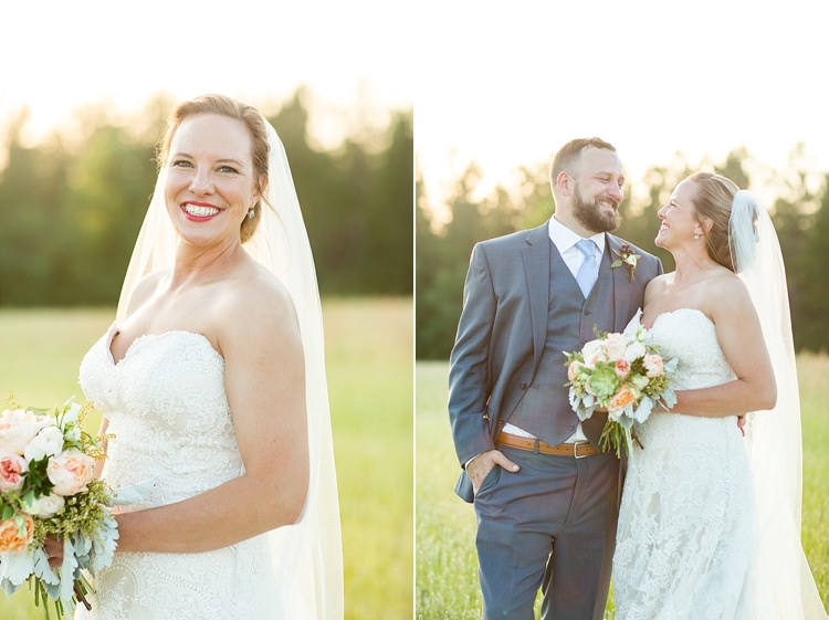 Bride Updo Long Veil Lace Gown Sweetheart Neckline Groom Grey Blue Intimate Farmhouse Wedding South Carolina https://jessicahuntphotography.com/