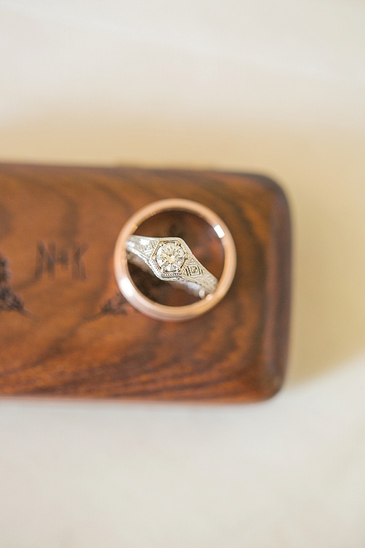Vintage Rings Gold Diamond Intimate Farmhouse Wedding South Carolina https://jessicahuntphotography.com/