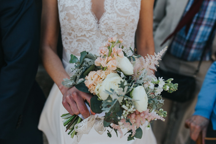 Flowers Bouquet Peony Stock Peach Pink Astilbe Beautifully Serene Beachside Barn Wedding https://joshuapatrickphotography.com/