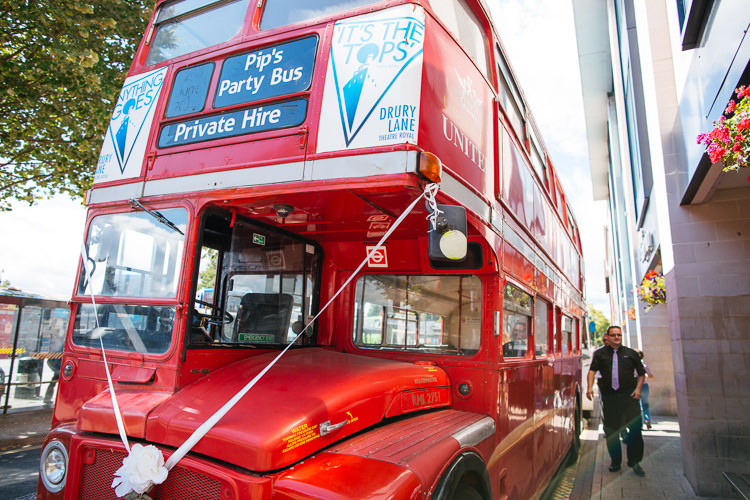 London Bus Red Double Decker Magical Woodland Glade Tipi Wedding http://johnnydent.co.uk/