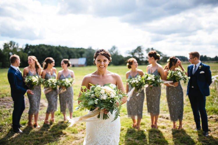 Bride Bridal Bouquet Greenery Foliage Strapless Dress Magical Woodland Glade Tipi Wedding http://johnnydent.co.uk/