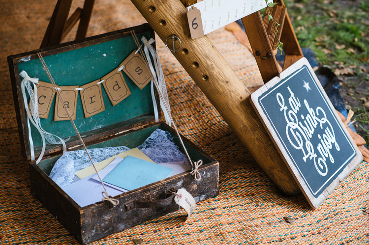Card Suitcase Magical Woodland Glade Tipi Wedding http://johnnydent.co.uk/