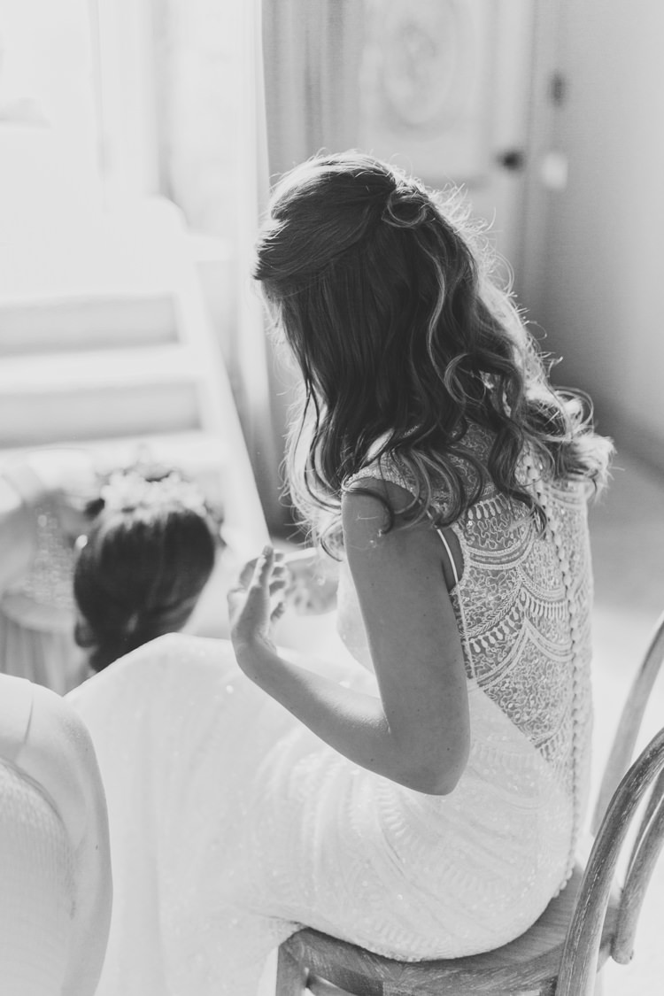 Dress Gown Bride Bridal Beaded Sheer Back Detail Button Simple Elegant Luxe Blush Pink Wedding http://katymelling.com/