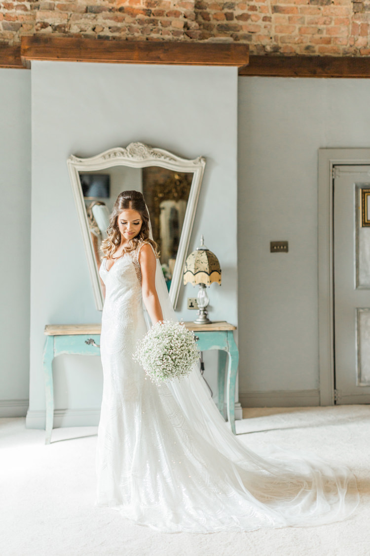Beaded Dress Gown Bride Bridal Train Simple Elegant Luxe Blush Pink Wedding http://katymelling.com/