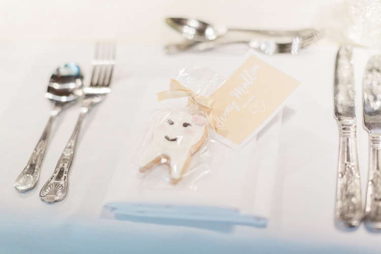 Tooth Cookie Favour Simple Elegant Luxe Blush Pink Wedding http://katymelling.com/