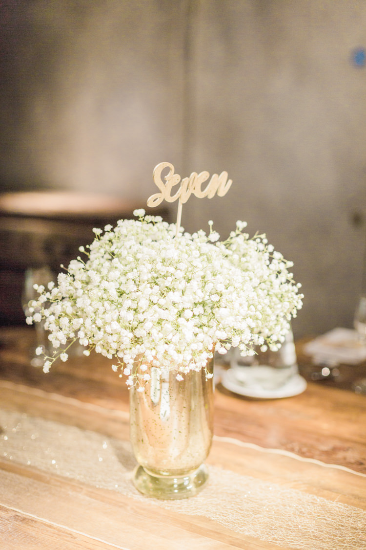 Gyp Gypsophila Flowers Centrepiece Decor Table Number Simple Elegant Luxe Blush Pink Wedding http://katymelling.com/