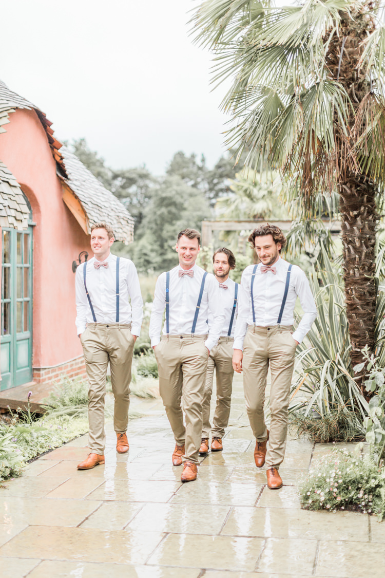 Bow Ties Braces Groom Groomsmen Simple Elegant Luxe Blush Pink Wedding http://katymelling.com/