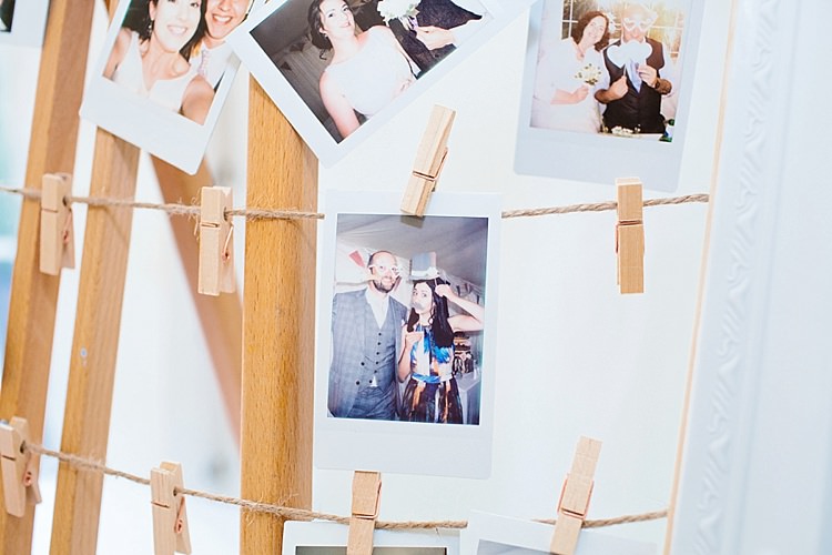 Polaroid Guest Book Photograph Easel Peg Twine Photo Booth Grey Lavender Blush Country Restaurant Wedding http://www.whelanphotography.co.uk/