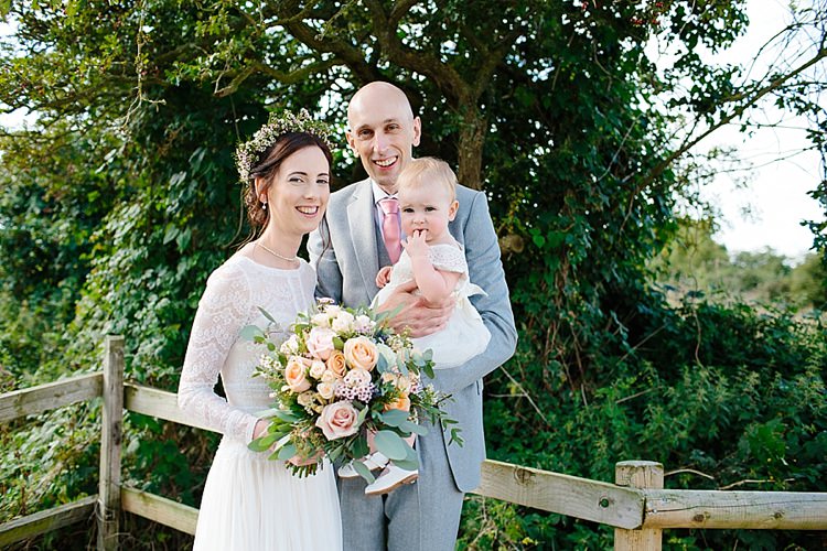 Bride Bridal Maggie Sottero Long Sleeve Lace Low Back Gown Dress Flower Crown Bouquet Reiss Groom Three Piece Waistcoat Pink Tie Flower Girl Grey Lavender Blush Country Restaurant Wedding http://www.whelanphotography.co.uk/