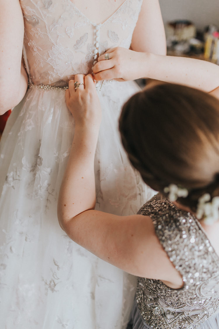 Lace Dress Gown Bride Bridal Button Back Incredibly Pretty Thoughtful Tipi Wedding http://katewatersphotography.com/