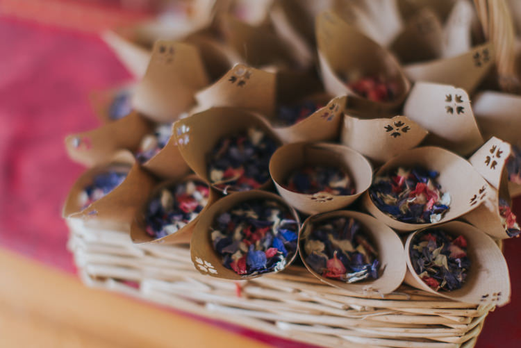 Confetti Basket Petals Cones Incredibly Pretty Thoughtful Tipi Wedding http://katewatersphotography.com/