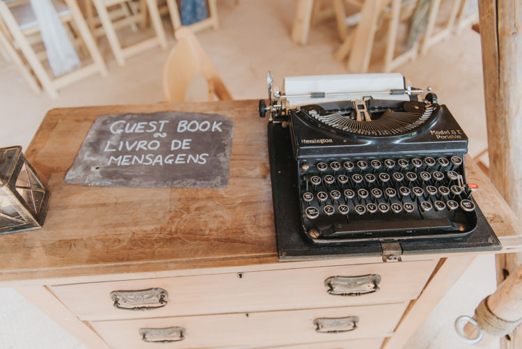 Type Writer Guest Book Incredibly Pretty Thoughtful Tipi Wedding http://katewatersphotography.com/