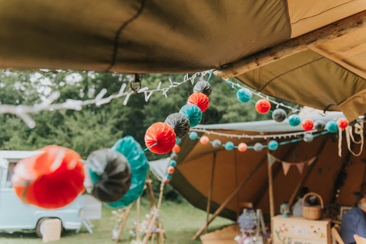 Lantern Garland Decor Incredibly Pretty Thoughtful Tipi Wedding http://katewatersphotography.com/