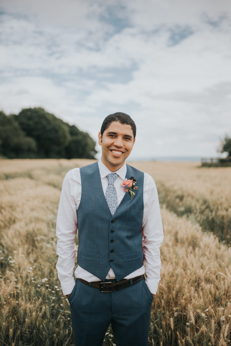 Waistcoat Floral Tie Groom Style Incredibly Pretty Thoughtful Tipi Wedding http://katewatersphotography.com/