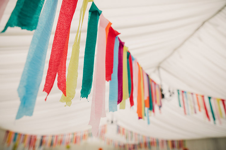 Tissue Paper Multicoloured Streamers Decor Garlands Hanging Fun Happy Colourful Wedding Vegetable Bouquets https://mylo-photography.co.uk/