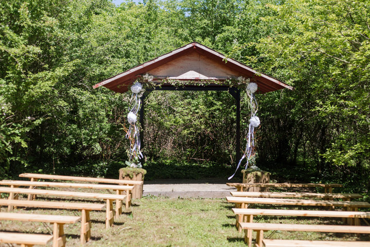 Woodland Ceremony Benches Pergola Natural Outdoor Tipi Wedding https://www.ad-photography.co.uk/