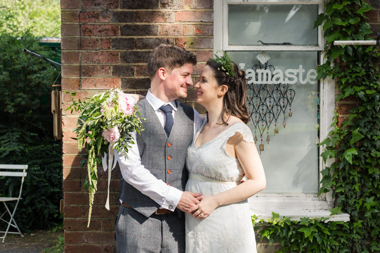Bespoke Bride This Modern Love Bridal Greenery Foliage Hair Vintage Suit Groom Waistcoat Tweed Pocket Watch Chain Natural Outdoor Tipi Wedding https://www.ad-photography.co.uk/
