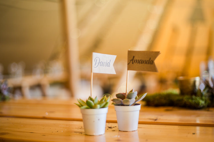 Favours Potted Succulent Natural Outdoor Tipi Wedding https://www.ad-photography.co.uk/