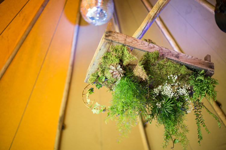 Greenery Foliage Installation Hanging Wood Succulent Moss Natural Outdoor Tipi Wedding https://www.ad-photography.co.uk/