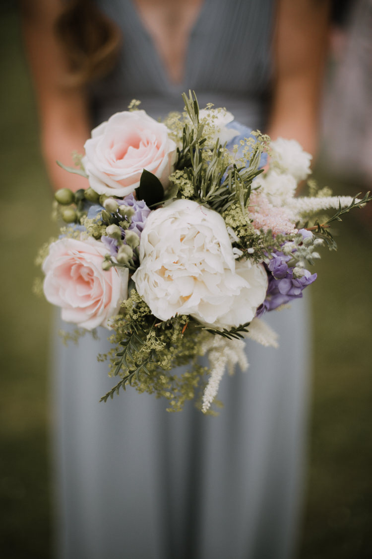 Bouquet Flowers Peony Rose Rosemary Bridesmaid Pink White Vintage Circus Funfair Wedding http://theliferomantic.co.uk/