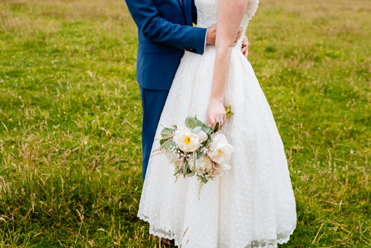 Bride Bridal Ballerina Length Ian Stuart Polka Dot Tulle Dress Gown Reiss Airforce Blue Groom Cute Summer Festival Tipi Wedding http://www.daffodilwaves.co.uk/