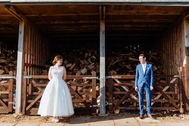 Bride Bridal V Back Ian Stuart Polka Dot Tulle Dress Gown Chignon Hair Piece Reiss Blue Airforce Groom Ballerina Length Cute Summer Festival Tipi Wedding http://www.daffodilwaves.co.uk/