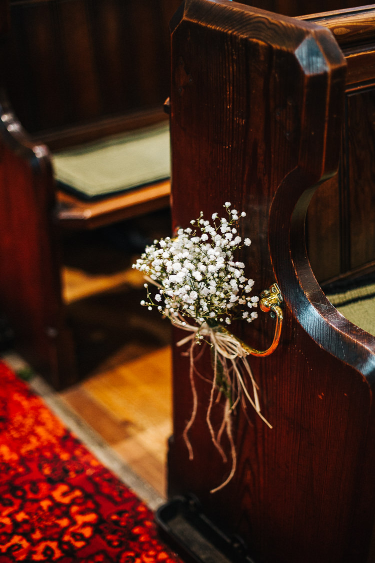 Gypsophila Pew End Aisle Decor Flowers Exquisite Relaxed Rustic Barn Wedding http://www.emiliemay.com/