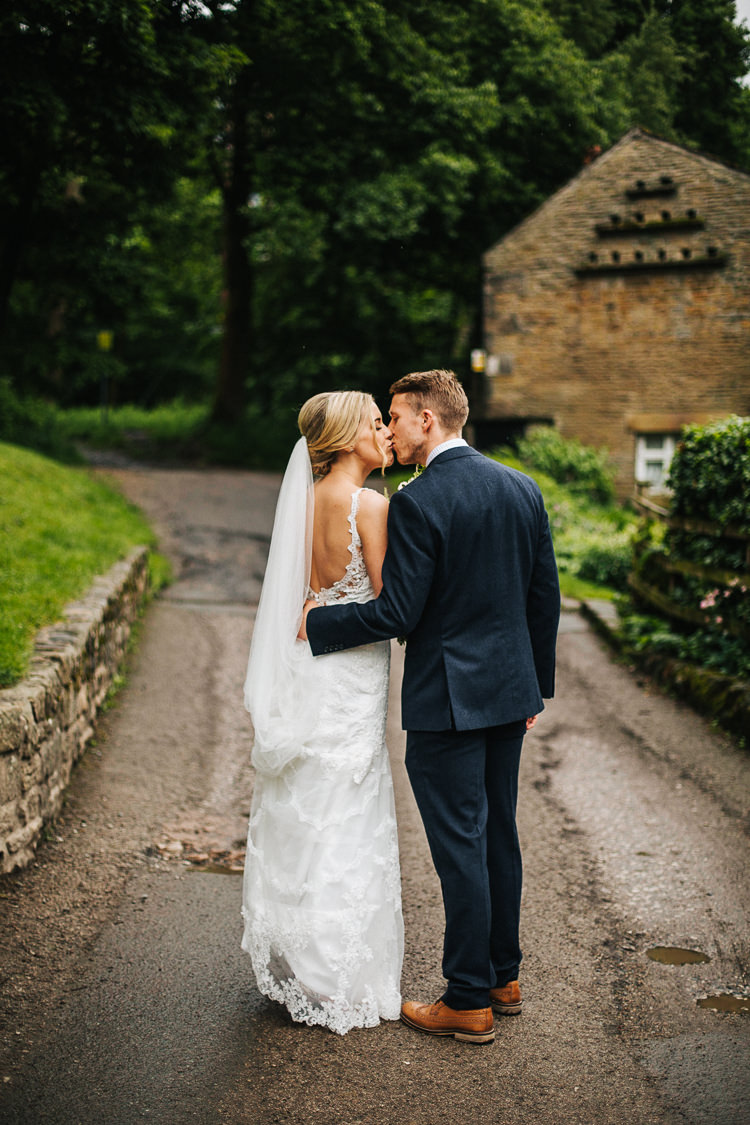 Stella York Lace Dress Gown Bride Bridal Straps Veil Exquisite Relaxed Rustic Barn Wedding http://www.emiliemay.com/
