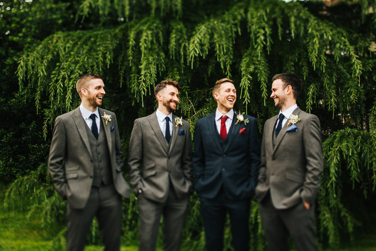 Grey Suits Groomsmen Navy Groom Style Exquisite Relaxed Rustic Barn Wedding http://www.emiliemay.com/