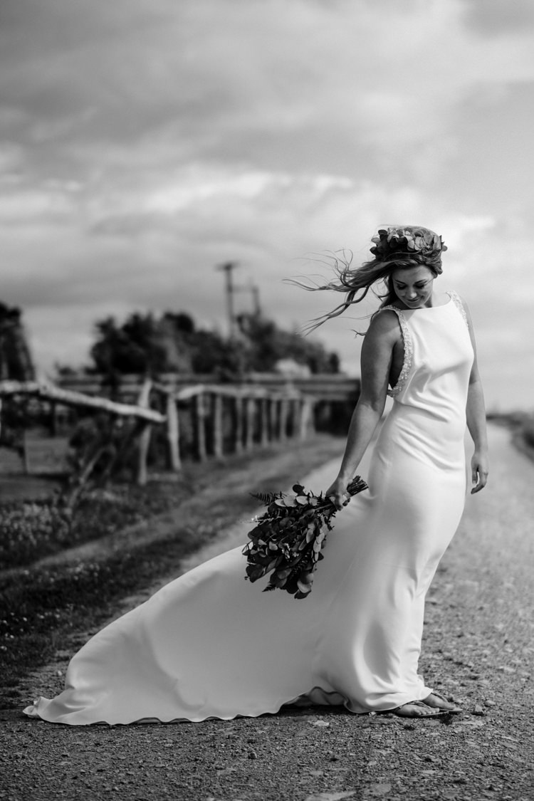 Bride Bridal Gown DIY Home Made Dress Boho Eucalyptus Green White Modern Wedding http://www.euanrobertsonweddings.com/