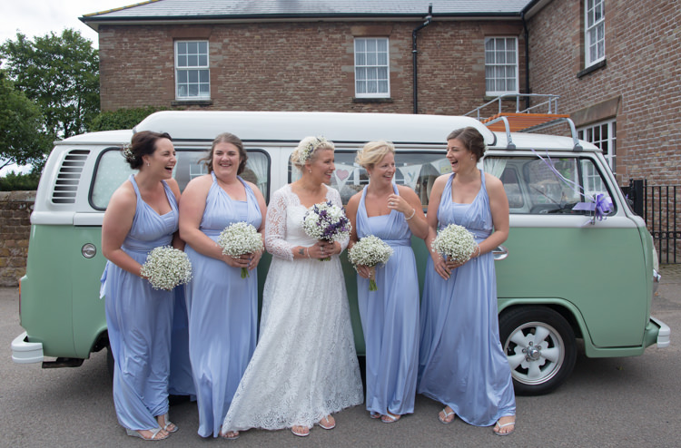 Bride Bridal Charlotte Balbier Debenhams Bridesmaids Cornflower Baby Blue Multiway Dress Gown Flip Flops VW Camper Van Quirky Rustic Farm Wedding https://ragdollphotography.co.uk/