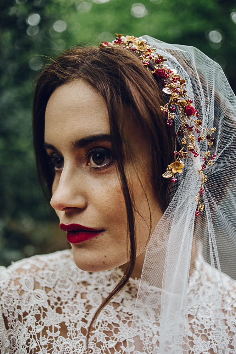 Floral Veil Flowers Bride Bridal Magical Snow White Woodland Wedding Ideas https://www.chloeleephoto.co.uk/